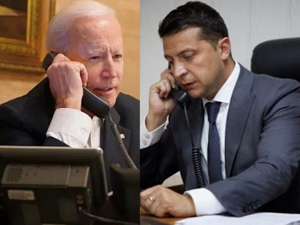 الرئيس الأوكراني يدعو نظيره الأمريكي بايدن إلى زيارة بلاده