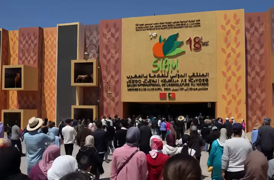 واستقطبت الدورة. المنظمة تحت الرعاية السامية لصاحب الجلالة الملك محمد السادس خلال الفترة الممتدة من 20 إلى 28 أبريل الماضي. حوالي مليون و136 ألف زائر. وعرفت مشاركة 1590 عارضا. من بينهم 360 عارضا أجنبيا يمثلون 76 بلدا. إضافة إلى 538 تعاونية. كما شكلت هذه المحطة مناسبة لتعزيز الحوار وتبادل الخبرات وبناء الشراكات على المستويين الإفريقي والدولي. الملتقى الدولي للفلاحة